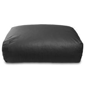 Atrium Collection Lino Ottoman - Oversized Large Couch Ottoman & Foam-Filled Lounger - Faux Leather - Black