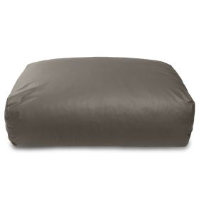 Atrium Collection Lino Ottoman - Oversized Large Couch Ottoman & Foam-Filled Lounger - Faux Leather - Gun Metal