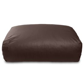 Atrium Collection Lino Ottoman - Oversized Large Couch Ottoman & Foam-Filled Lounger - Faux Leather - Chocolate