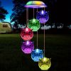 1 Pack, Wind Chimes,Owl Solar Wind Chimes For Outside, Waterproof LED Solar Powered Memorial Wind Chimes With Lights, Housewarming Gifts For Garden O