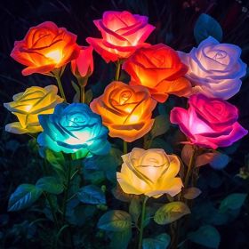 Solar Lights Outdoor Waterproof for Garden Decor, 4 Pack Solar Garden Lights for Outside, Outdoor Solar Lights for Yard with Solar Flowers Lights, So