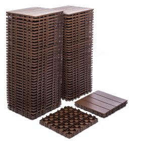 68-Pack 11.42"x11.42" Plastic Interlocking Deck Tiles - 61.60 Sq.Ft Outdoor Plastic Flooring Super Durable & Waterproof All-Weather Indoor/Outdoor Us