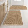 Two-piece waffle-knit bathroom rug set, super absorbent bathroom mat, ultra-soft rubber-backed shower mat, suitable for bathroom floors, bathtubs and