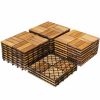 27 Pieces 12 x 12 Inch outdoor floor tiles, Acacia Wood Interlocking Patio Deck Tile