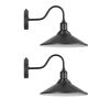 Outdoor Barn Light, 11.5 in Diameter, 2-Pack Farmhouse Gooseneck Light Fixture, Dusk to Dawn Exterior Wall Sconce, with Anti-Rust, E26 Bulb Compatibl
