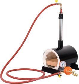 Forge Furnace with Single Burners, Oval Propane Forges for Blacksmithing, Suitable for Artist Hobby Beginner Friendly DIY Knife Making Tool Furna