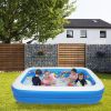 Free shipping 102*70*22in blue PVC cuboid with wall thickness of 0.3mm for inflatable swimming pool  Full-Sized Family Kiddie Blow up Pool for Kids,