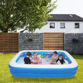 Free shipping 102*70*22in blue PVC cuboid with wall thickness of 0.3mm for inflatable swimming pool  Full-Sized Family Kiddie Blow up Pool for Kids,
