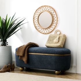 Storage Ottoman Bench, Upholstered End of Bed Ottoman Bench with Storage and Seating, Large Blanket Storage Bench for Foot Rest in Bedroom