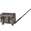 Cat Carrier with Wheels, Airline Approved Rolling Pet Carrier with Telescopic Handle and Shoulder Strap, Dog Carrier with Wheels for Pets under 22 lb