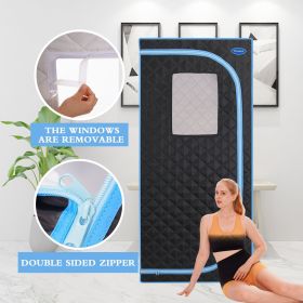 Portable Plus Type Full Size Far Infrared Sauna tent. Spa;  Detox ; Therapy and Relaxation at home.Larger Space; Stainless Steel Pipes Connector