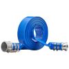 Pool Drain Hose, 2 inch by 50 ft, Durable PVC Material, Includes Aluminum Camlock C & E Connectors and Clamps, Fits Pumps and Sand Filters, Ideal for