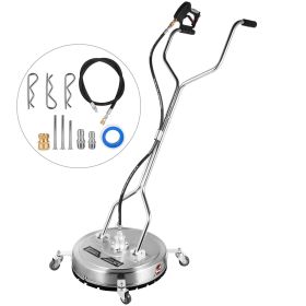 VEVOR Surface Cleaner 20 inch Flat Surface Cleaner for Pressure Washer 4000psi Pressure with 3/8 Quick Connector Surface Cleaner W/ Casters 10.5G