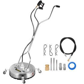 VEVOR Surface Cleaner 22inch Flat Surface Cleaner for Pressure Washer 4000psi Pressure with 3/8 Quick Connector Surface Cleaner W/ Casters 10.5GP