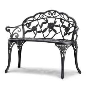 VEVOR Outdoor Bench, 38.8 inches Metal Garden Bench for Outdoors,480 lbs Load Capacity Bench, Outdoor Garden Park Bench with Backrest and Armrest