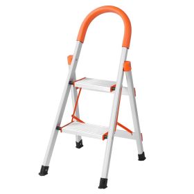 2 Step Ladder Aluminum Foldable Portable Step Stool with 330 lb. Capacity, Step Stool Ladder for Home