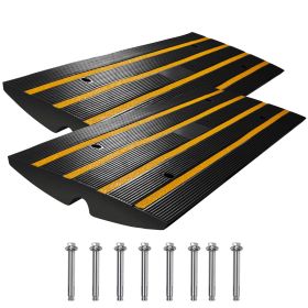 Curb Ramp, 2 Pack, 2.6" Rise, Rubber Driveway Ramps, Heavy Duty 33069 lbs Weight Capacity Threshold Ramp, Curbside Bridge Ramps for Loading Dock Gara