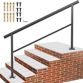 Outdoor Handrail 165LBS Load Handrail Outdoor Stairs Aluminum Stair Handrail 60 x 35" Outdoor Stair Railing Transitional Range from 0 to 30° Staircas