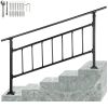 Outdoor Stair Railing, Fits for 1-5 Steps Transitional Wrought Iron Handrail, Adjustable Exterior Stair Railing with Fence, Handrails for Concrete St
