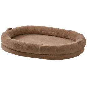 Human Dog Bed, 72" x48"x10" Human Dog Bed for Adult, Human Size Dog Bed with Washable Faux Rabbit Fur Cover, Egg Orthopedic Foam, Storage Pocket, Lar
