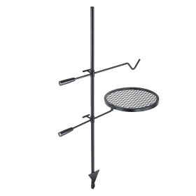Swivel Campfire Grill, Fire Pit Grill Grate over Fire Pits, Heavy Duty Steel Grill Grates, 360° Adjustable Open Fire Outdoor Cooking Equipment, Porta