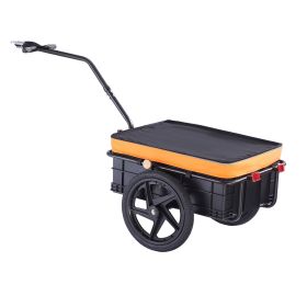 Bike Cargo Trailer, 88 lbs Load Capacity, Heavy-Duty Bicycle Wagon Cart, Foldable Compact Storage with Universal Hitch, Waterproof Cover, 16" Wheels,