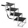 Dog Stair for Cars, Wide 4-step Dog Car Steps, Folding Dog Car Ramp with Nonslip Surface, Portable Pet Steps Lightweight Aluminum for Car, SUV and Tr