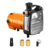 Cast Iron Water Transfer Pump, 115V AC 1600 GPH 1/2HP, Portable Electric Utility Pump with Carbon Brush, Filter, Brass Connectors, for Garden, Rain B