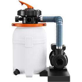 Sand Filter Pump for Above Ground Pools, 10-inch, 1585 GPH, 0.33 HP Swimming Pool Pumps System & Filters Combo Set with 6-Way Multi-Port Valve & Pres
