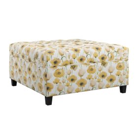 Wallace & Bay Foria Yellow Floral Storage Ottoman
