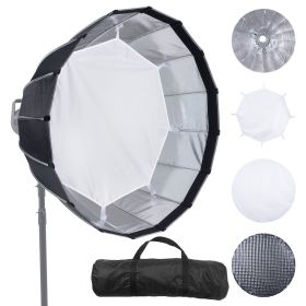 Parabolic Softbox, 33 in / 850 mm, Quick Release and Quick Fold, Lightweight and Portable, Universal Bowens Mount, 4 Lighting Effects, Fits for Profe