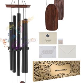 Wind Chimes for Outside, 48 in, Deep Tone Wind Chimes with 5 Tubes, Unique Large Memorial Wind Chimes for Anniversary, Amazing Outdoor Decor for Your