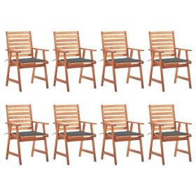 Patio Dining Chairs 8 pcs with Cushions Solid Acacia Wood