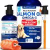 Salmon Oil for Dogs Omega 3 for Dogs 8 FL OZ Wild Alaskan Salmon Fish Oil Natural EPA & DHA Fatty Acids for Skin & Coat Allergy Joint & Bone Health L