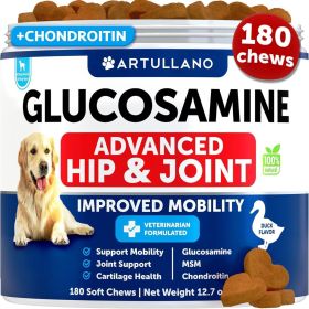 Glucosamine for Dogs Hip and Joint Supplement for Dogs with Arthritis Chews with Chondroitin Hemp Oil MSM Canine Joint Pain Relief Health Mobility Su