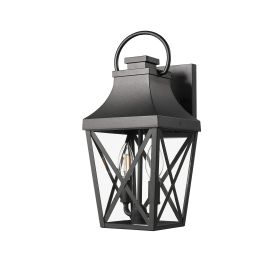 Outdoor Wall Lights, Porch Lights, Waterproof Outdoor Wall Sconce, Exterior Light Fixture Matte Black with Clear Glass Shade for Garage Patio Front D