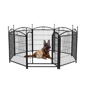 Dog Playpen Indoor 32 inch 8 Panels Metal Dog Pen Pet Dog Fence Outdoor Exercise Pen with Doors, Heavy Duty Dog Fence Puppy Pen for Large Medium Smal