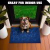 Home Entrance Blue Leaves Door Mat Deluxe 17x29.5 in Absorbent Natural Rubber Non Slip Indoor Outdoor Easy Clean Beautiful Welcome Mats for Front Doo