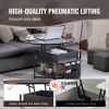 Lift Top Coffee Table, 35.3 in Round Coffee Table with Extra Storage Pockets, Pop Up Coffee Table for Living Room, Black