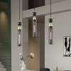 25" Modern Black and Gold 3-Light Pendant Chandelier, Adjustable Hanging Lights with Cylindrical Mesh Shades, E26 Base, Ideal for Dining Room, Kitche