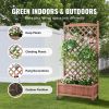 Raised Garden Bed with Trellis, 30" x 13" x 61.4" Outdoor Raised Wood Planters with Drainage Holes, Free-Standing Trellis Planter Box for Vine Climbi
