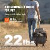 Cat Carrier with Wheels, Airline Approved Rolling Pet Carrier with Telescopic Handle and Shoulder Strap, Dog Carrier with Wheels for Pets under 22 lb