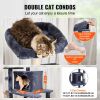 Cat Tree for Indoor Cats, 68.5" Cat Tower with 2 Cat Condos, Sisal Scratching Post, Hammock, Top Perch, Jumping Platforms, Large Cat Furniture Activi