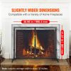 Fireplace Screen 1 Panel with Door, Sturdy Iron Mesh Fireplace Screen, 39"(L) x31.6"(H) Spark Guard Cover, Simple Installation, Free Standing Fire Fe