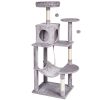 Cat Tree for Indoor Cats, 56.2" Cat Tower with Cat Condo, Sisal Scratching Post, Hammock, Top Perch, Jumping Platforms, Large Cat House with Hang Bal