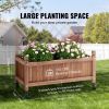 Raised Garden Bed with Trellis, 30" x 13" x 61.4" Outdoor Raised Wood Planters with Drainage Holes, Free-Standing Trellis Planter Box for Vine Climbi