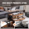 Lift Top Coffee Table, 39.4 in Rectangle Coffee Table with Extra Storage Pockets, Pop Up Coffee Table with Power Strip & USB & Ambient Lighting for L