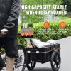 Bike Cargo Trailer, 88 lbs Load Capacity, Heavy-Duty Bicycle Wagon Cart, Foldable Compact Storage with Universal Hitch, Waterproof Cover, 16" Wheels,