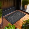Home Entrance Grey Leaves Door Mat Deluxe 17x29.5 in Absorbent Natural Rubber Non Slip Indoor Outdoor Easy Clean Beautiful Welcome Mats for Front Doo