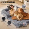 Human Dog Bed, 72" x48"x10" Giant Human Dog Bed for Adults and Pets, Human Size Dog Bed with Washable PV Velvet Cover, Egg Orthopedic Foam, Storage P